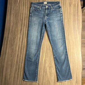 MOTHER THE RASCAL SNIPPET ANKLE FRAY JEANS 26